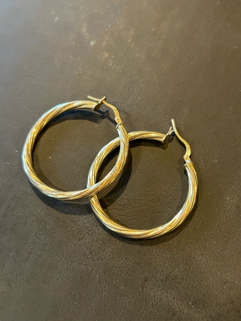 Gold Twisted Hoop Earrings - Women Jewelry